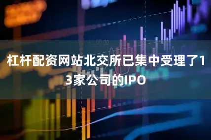 杠杆配资网站北交所已集中受理了13家公司的IPO
